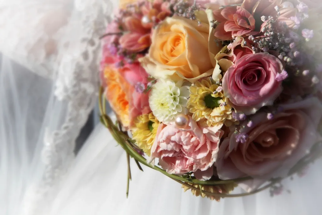 Pastel bridal bouquet
